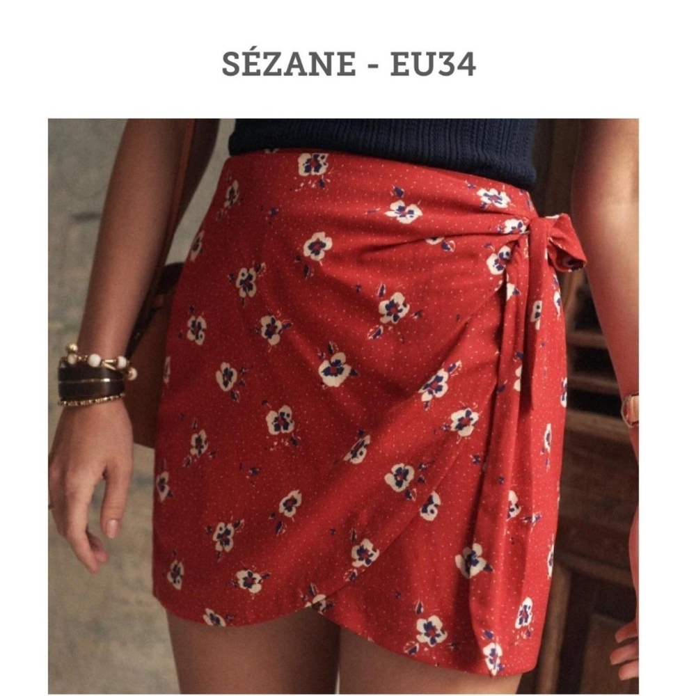 Sezane Pacome Red Mini Skirt Size 4 (FR36)